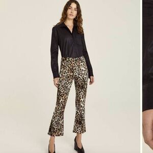 NWT AG Jeans The Quinne Crop - Bold Leopard Ivory Dust size 24